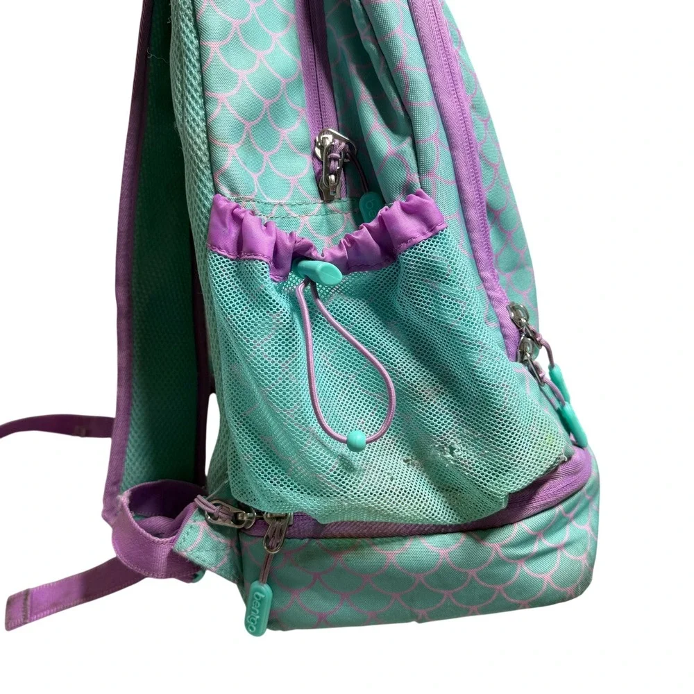 Bentgo Kids 2-in-1 Backpack Insulated Lunch Bag Mermaid Scales Teal Purple